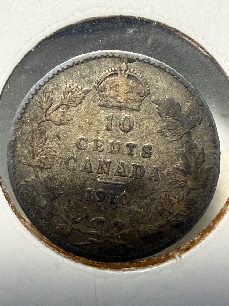 1910 Canada 10 Cents silver coin