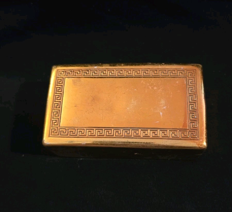 1930s Vintage Gillette Gold Tone Brass Case Only, Missing Lower Insert