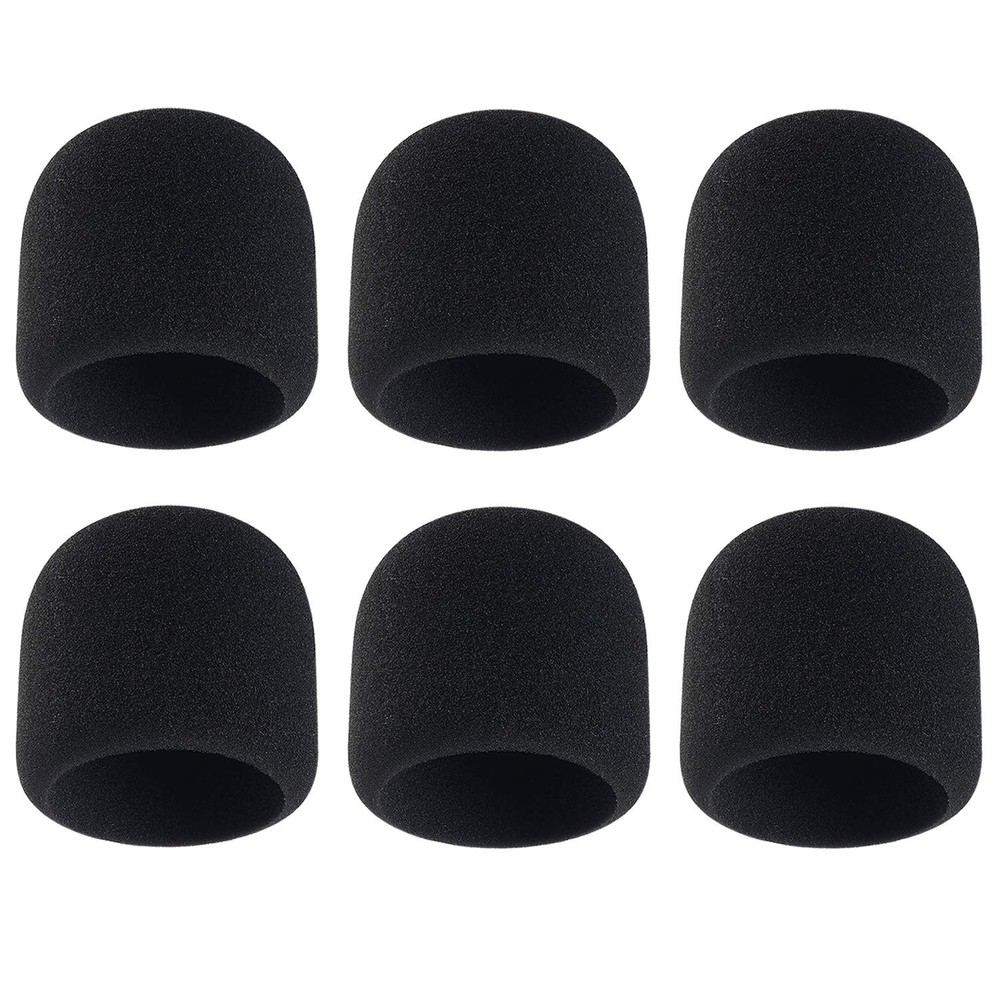 6 Pack Foam Microphone Covers, Thick Handheld Mic Windscreen Pop Filter