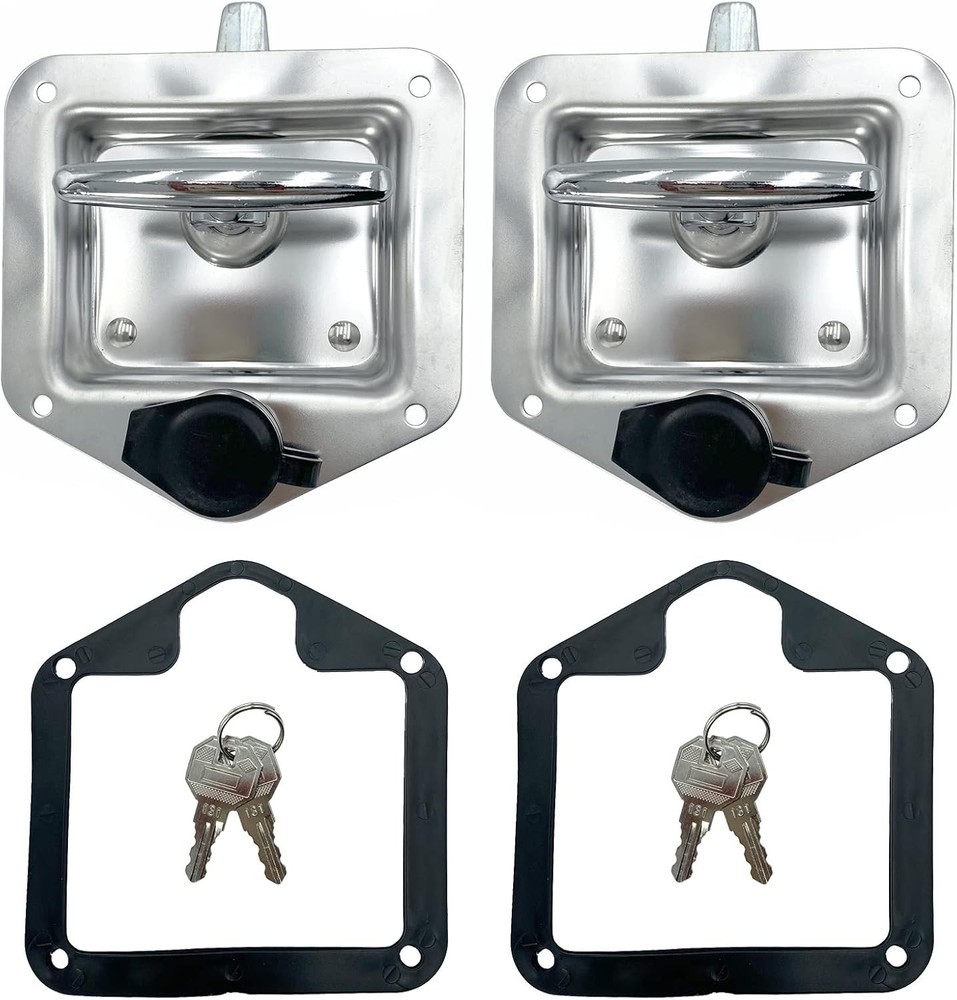 2 Pcs L8815 Tool Box Latch T Handle Latches with 2Pcs Toolbox Latch, Silver