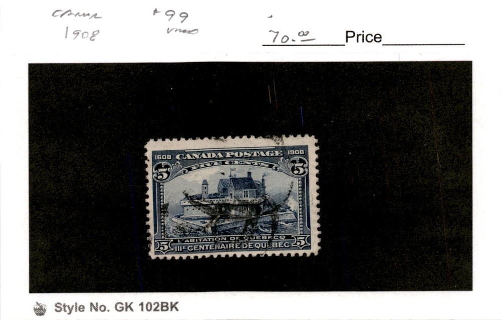Canada, Postage Stamp, #99 Used, 1908 Chmaplains Home (AC)