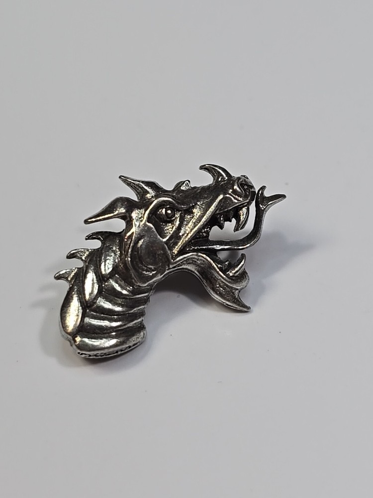 Fierce Dragon Head Lapel Pin Nice Details!! Marked 747