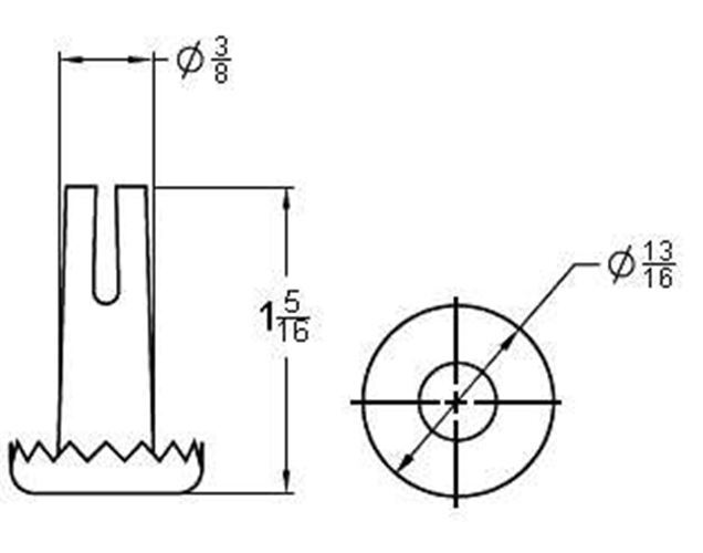 Solid Wood Caster 1 1/4" C10-B23