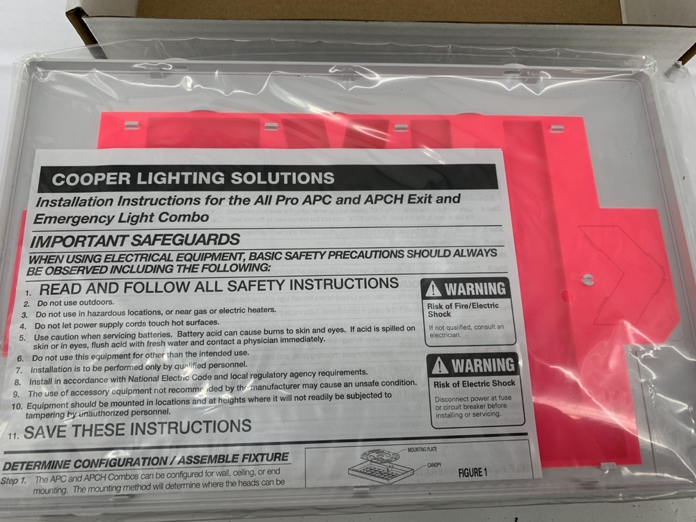 Cooper Lighting APC7R LED Combination Exit/Emergency Sign w/Battery Back-Up