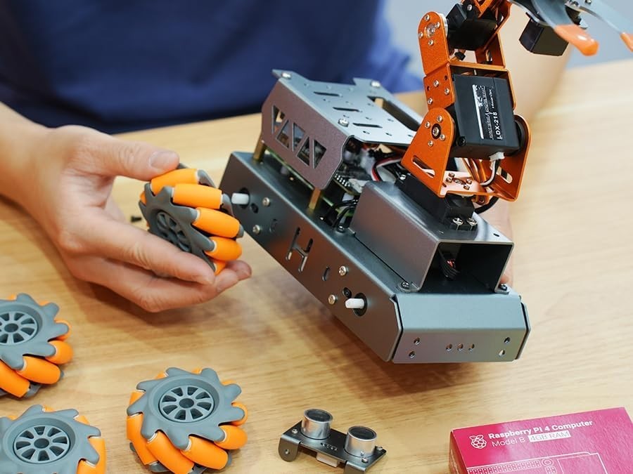 MasterPi 5DOF Robotic Arm for RaspberryPi 5 AI Vision Tracking Target Sorting...