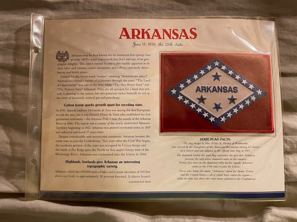 WILLABEE & WARD FLAG PATCH PANE ****ARKANSAS