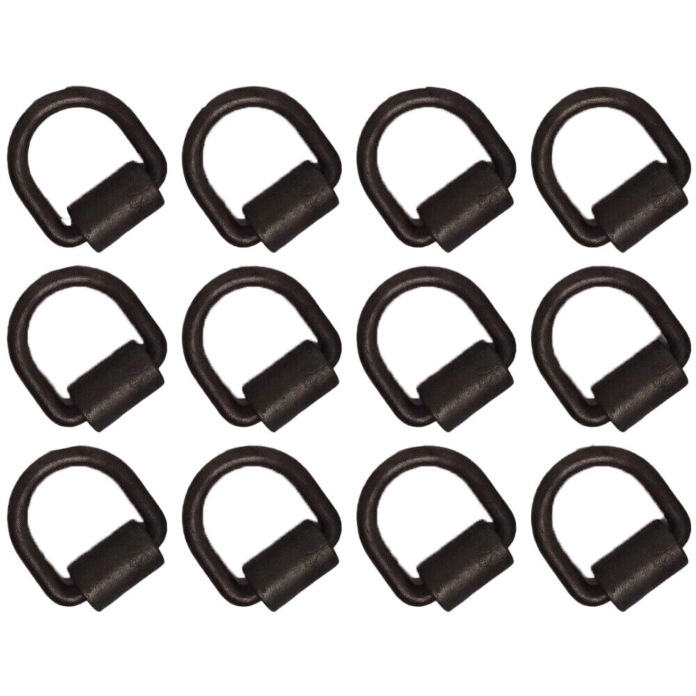 12 D Ring 1/2" Trailer Flatbed Truck Towing Tie Down Chain Cargo Strap Weld On