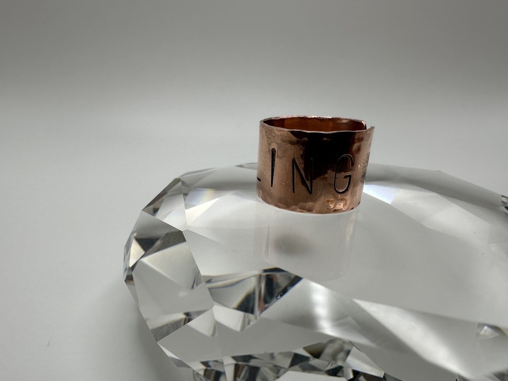 Hand Made Hammered HEALING Copper Flower Ring Size 6.75