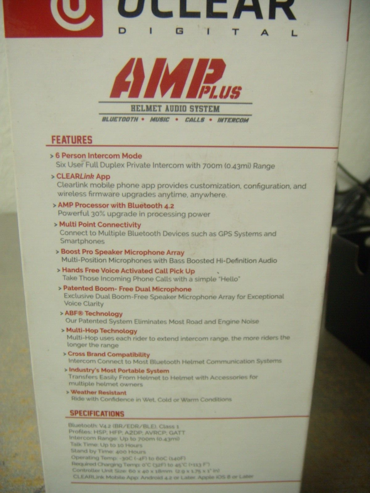 Uclear Plus Helmet Audio System.