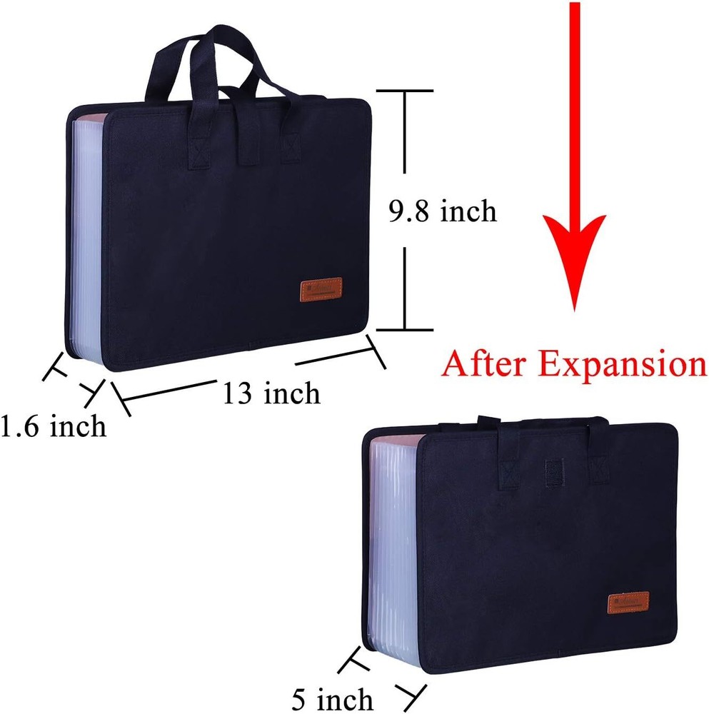 13 Pockets Expanding File Folder Document Organizer with Handle, Large Capacity