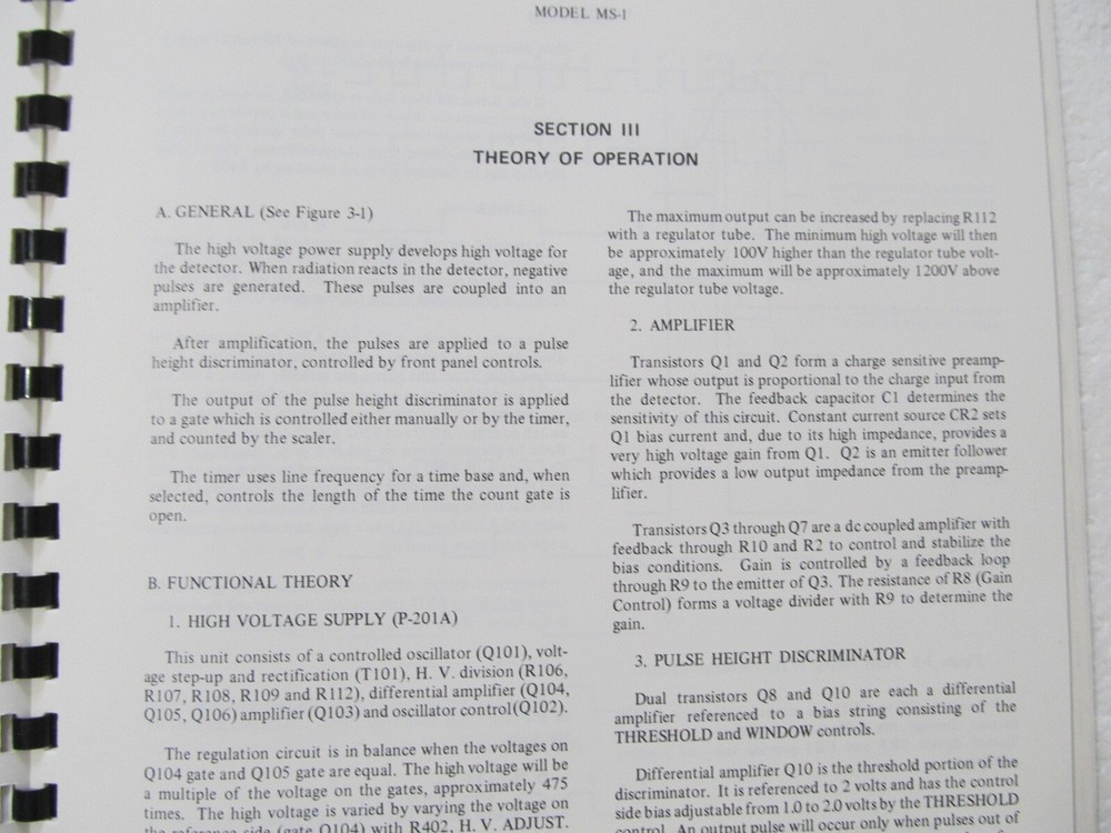 EBERLINE LABORATORY Mini Scaler MS-1 TECHNICAL MANUAL 1974