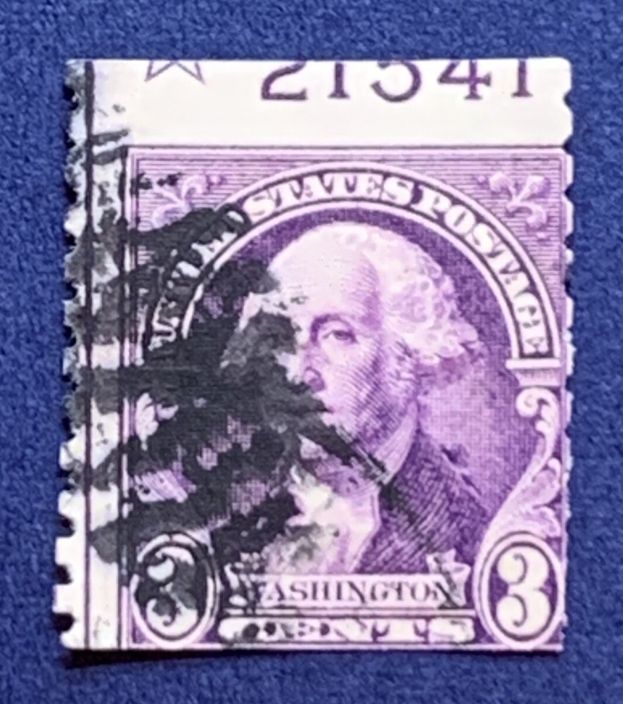 US STAMP 3C WITH PLATE NUMBER ERROR WITH STAR, GUIDED LINE