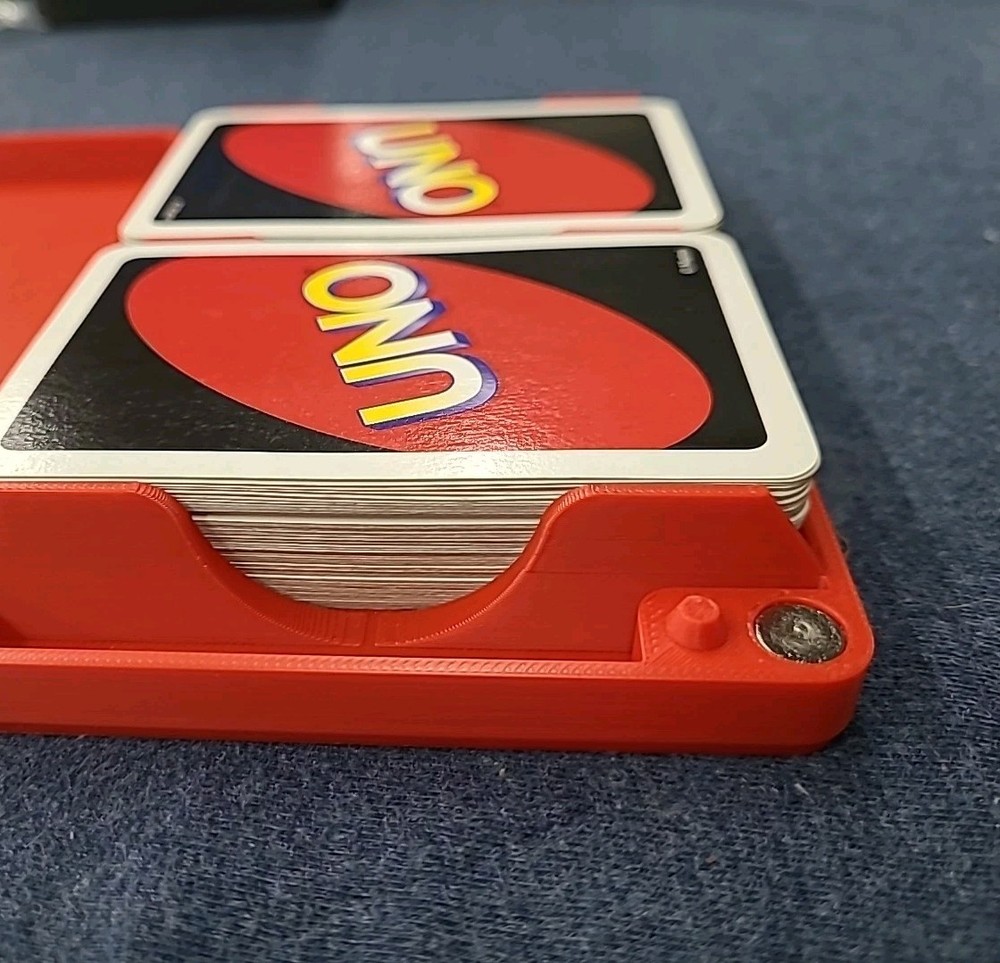 UNO Deck Card Box Holder - magnetic clasp, sturdy hinge