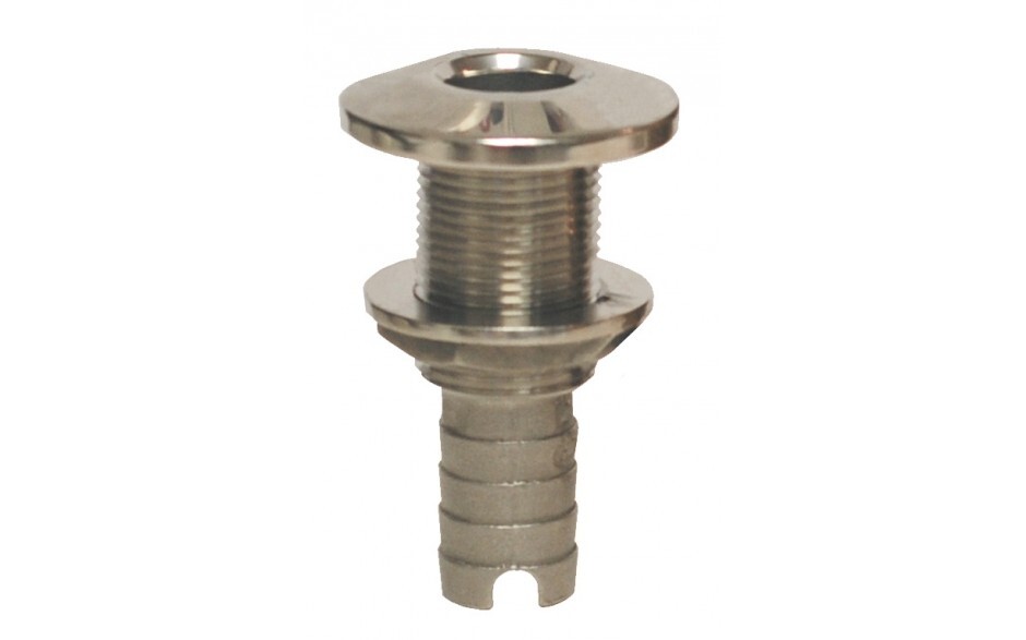 Groco 1" Hose Barb Stainless Hose Thru Hull