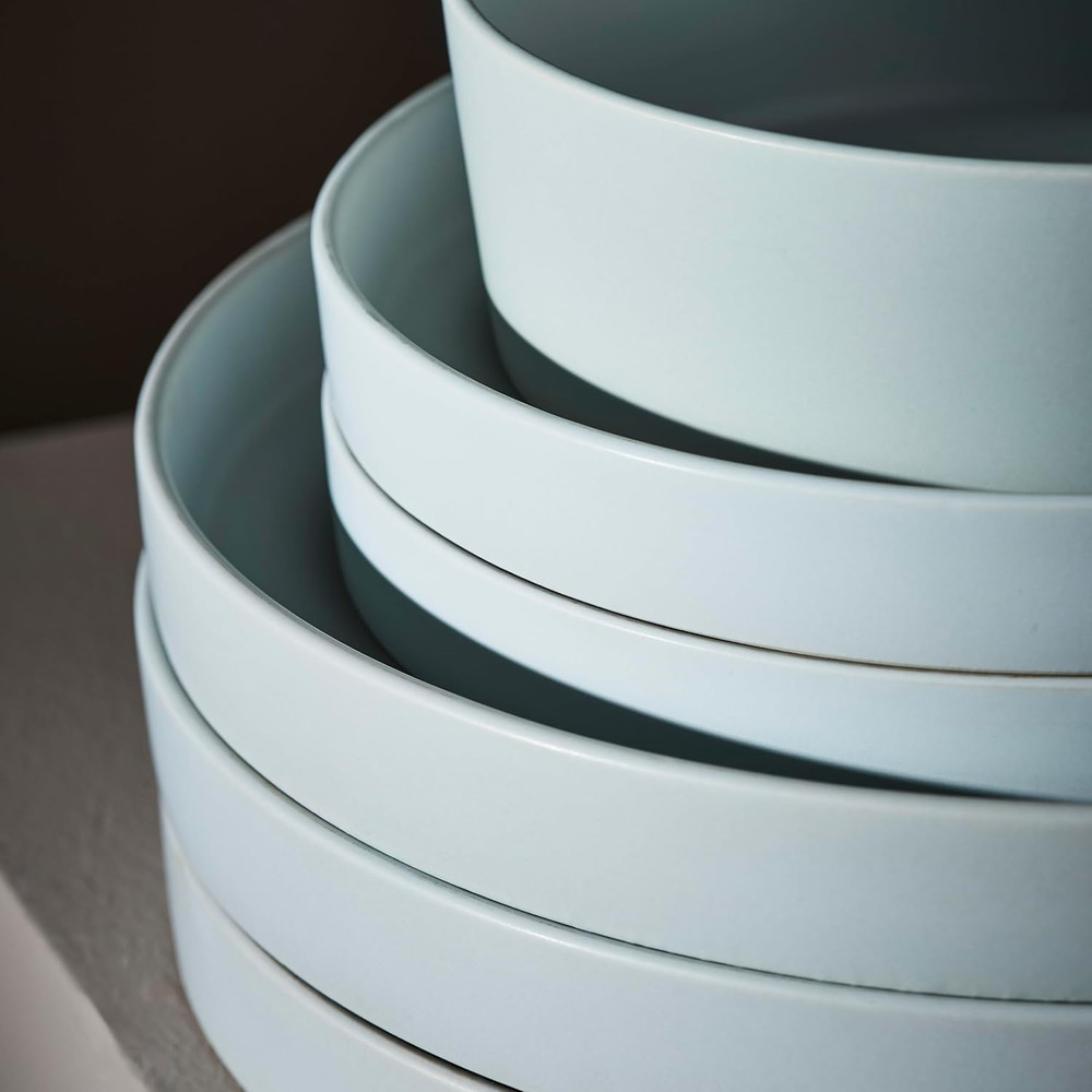 MODAN 12-Piece Stoneware Dinnerware Set, Plates and Bowls Sets, Dish Set for 4,