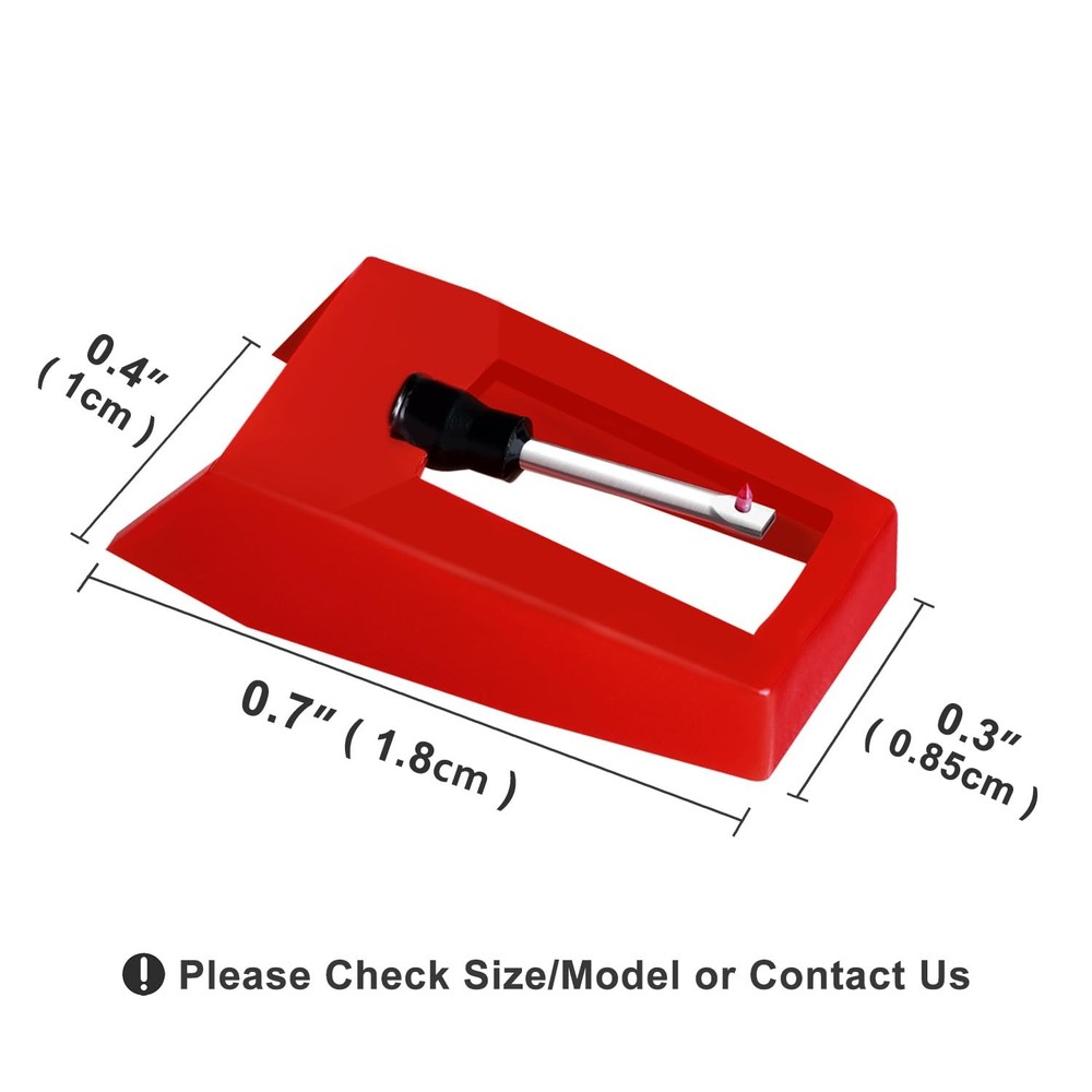 JUKFITA Record Player Needle, 4 Pack Ruby Turnable Stylus Replacement for...