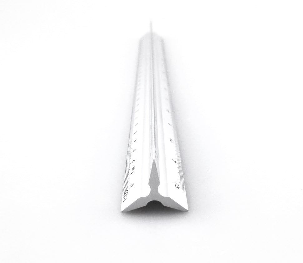 Aluminum 30cm Triangular Scale Engineering Ruler 1:20, 1:25, 1:50, 1:75, 1:100,
