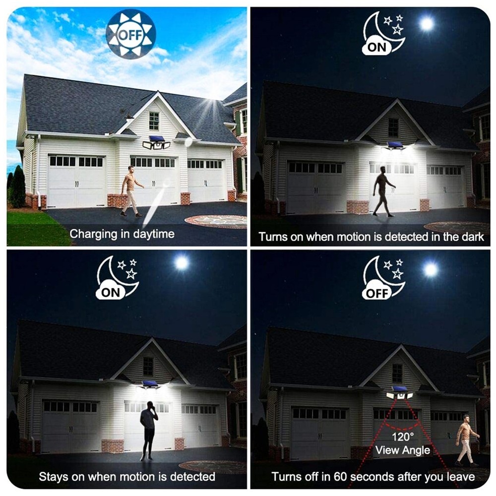 2 Pack Solar Lights Motion Sensor for Garage Yard Entryways Patio Waterproof US