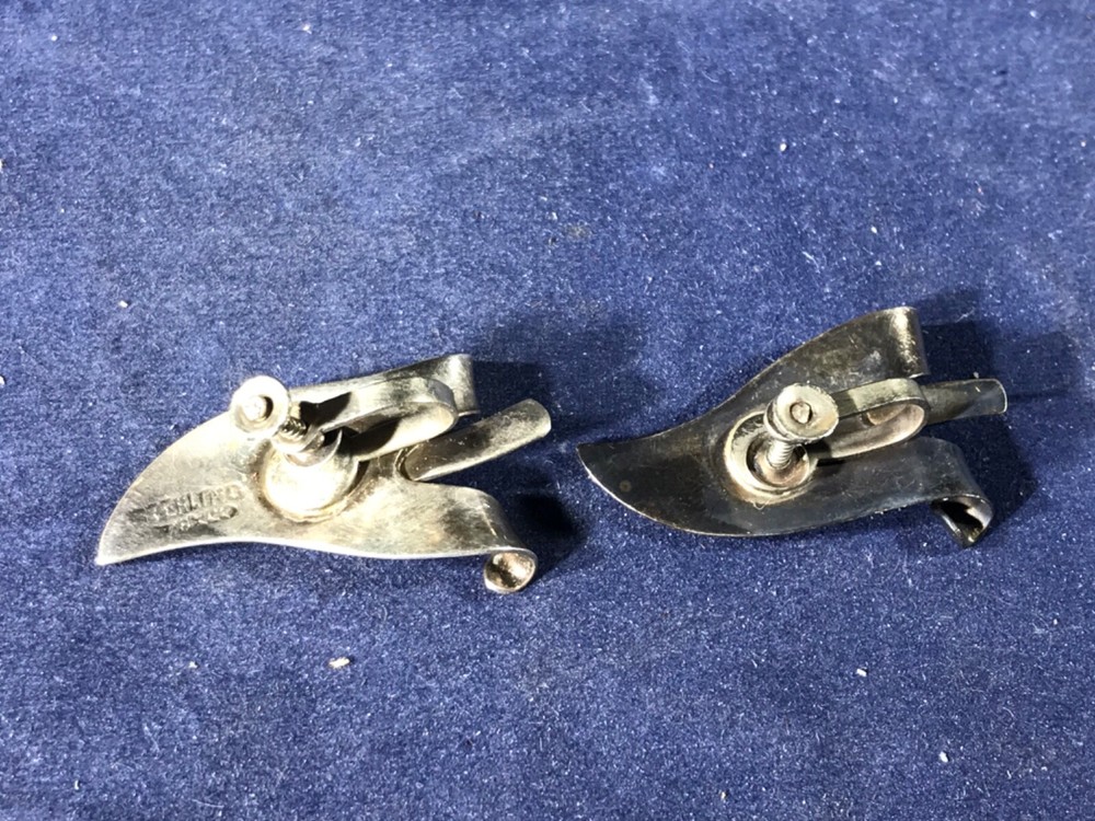 K1-4 STERLING SILVER EARRINGS - CLIP-ON BACKS - LEAF PATERN