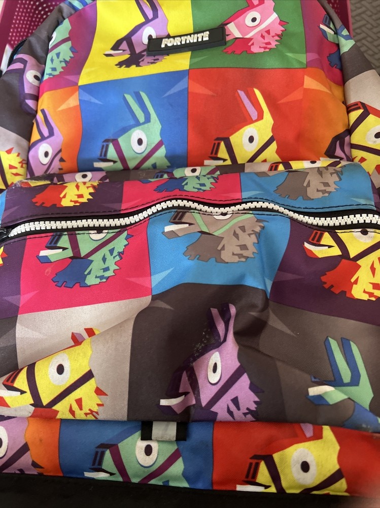 Fortnite Loot Llama Multiplier Multicolor Bookbag Backpack