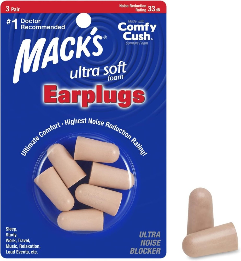 k's Ultra Soft Fo Earplugs, 3 Pair - 33dB Highest NRR, fortable