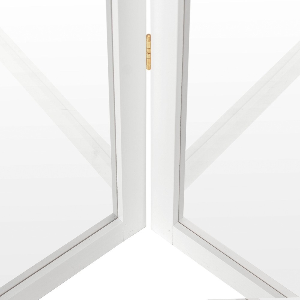 3 ft. Short Clear Plastic Partition White 4 Panel