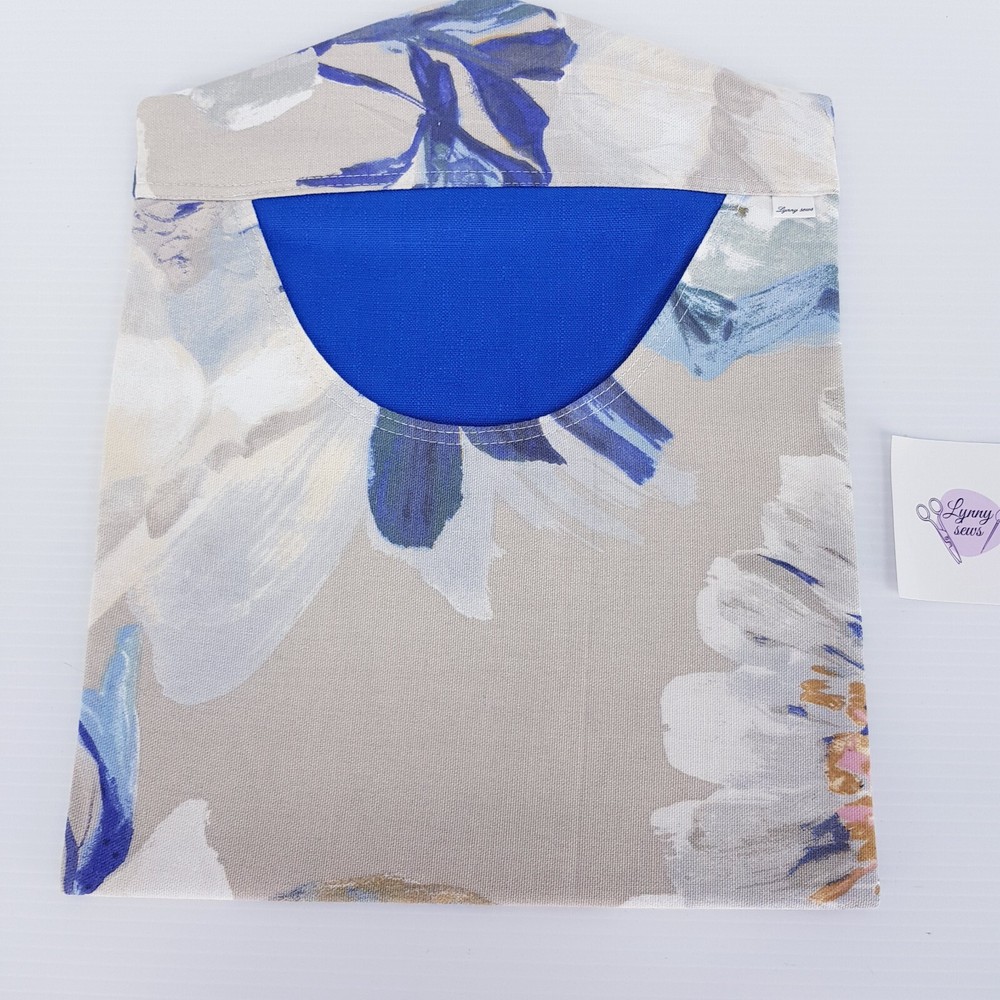 Peg Bag Handmade Blue Beige Floral Patterned Lined Laundry Clothes Peg Holder