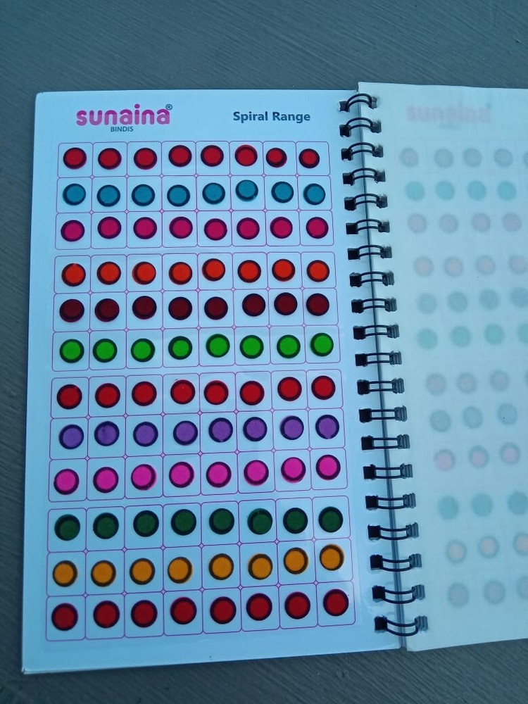2X SUNAINA Simple Plain Round Multicolour Kumkum Reusable Sticker Bindiya