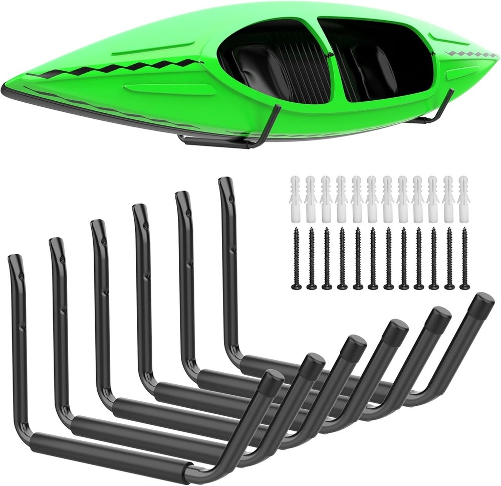 Versatile Wall Mount Kayak Holder - 6 Pack