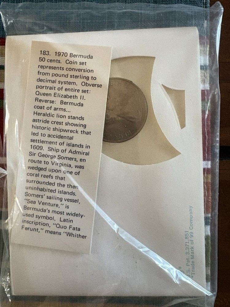 1970 FIRST DAY FIRST ISSUED BERMUDA COINS