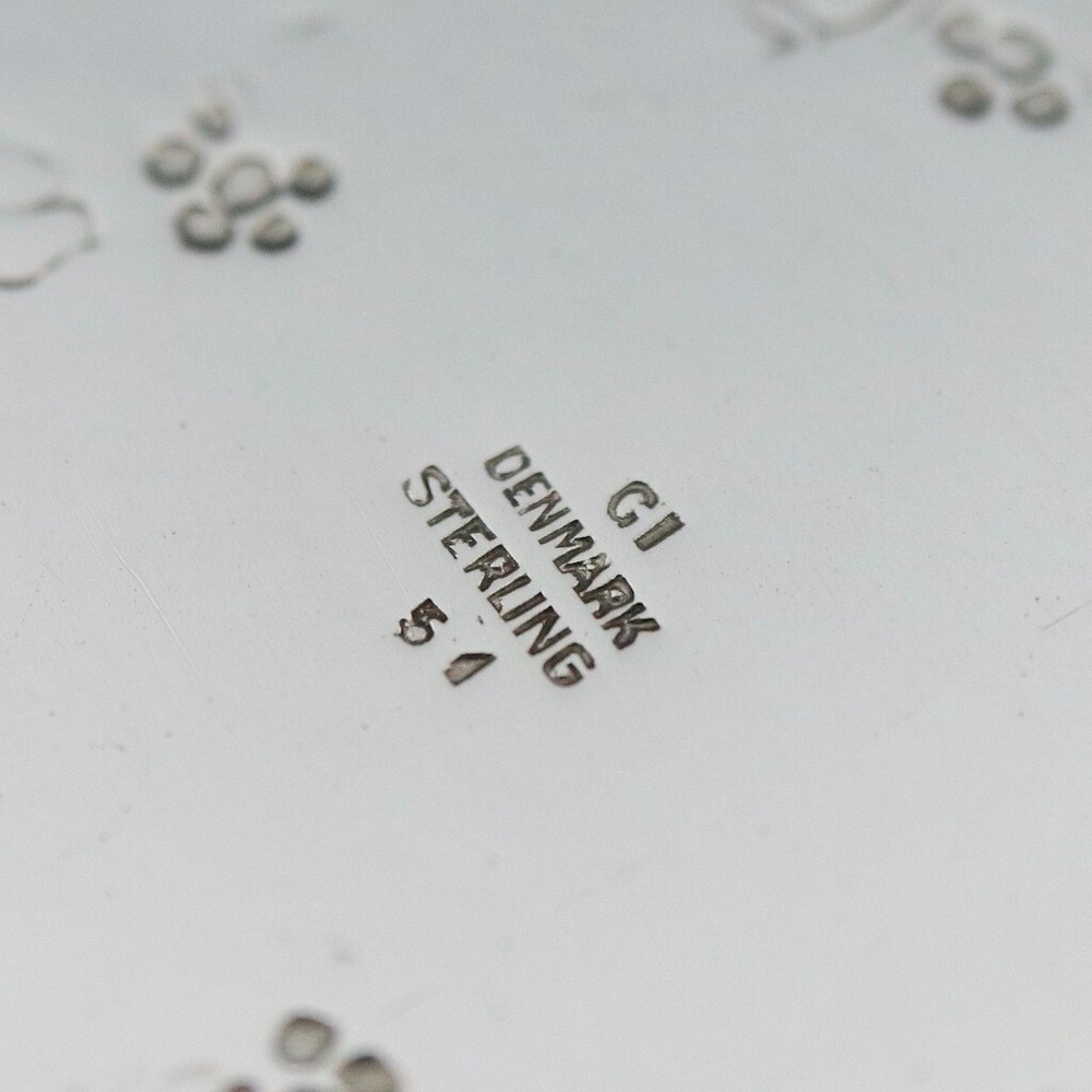 Georg Jensen. Hammered Sterling Silver Glass Coaster #51 - GI