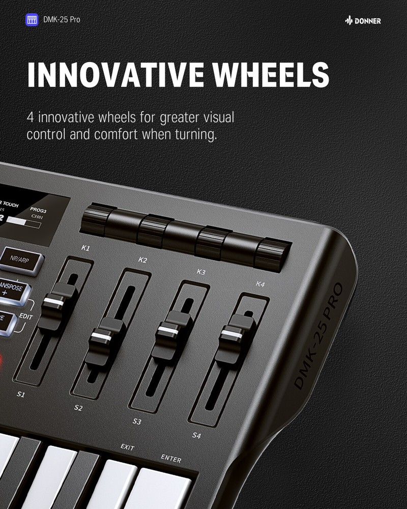 🎹 Donner DMK25 Pro MIDI Keyboard Controller With Software & 40 Teaching Courses