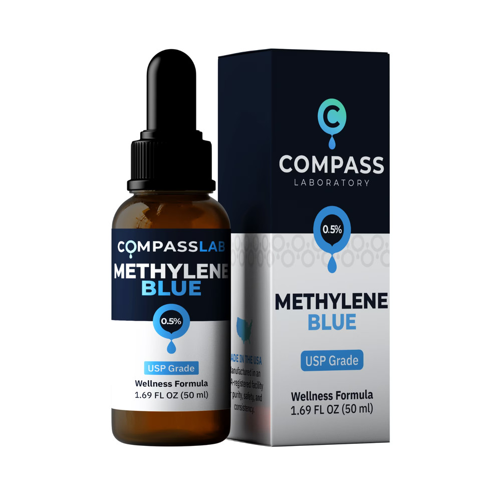 MB 0.5% Solution, 50 mL – Glass Bottle – Compass Laboratory