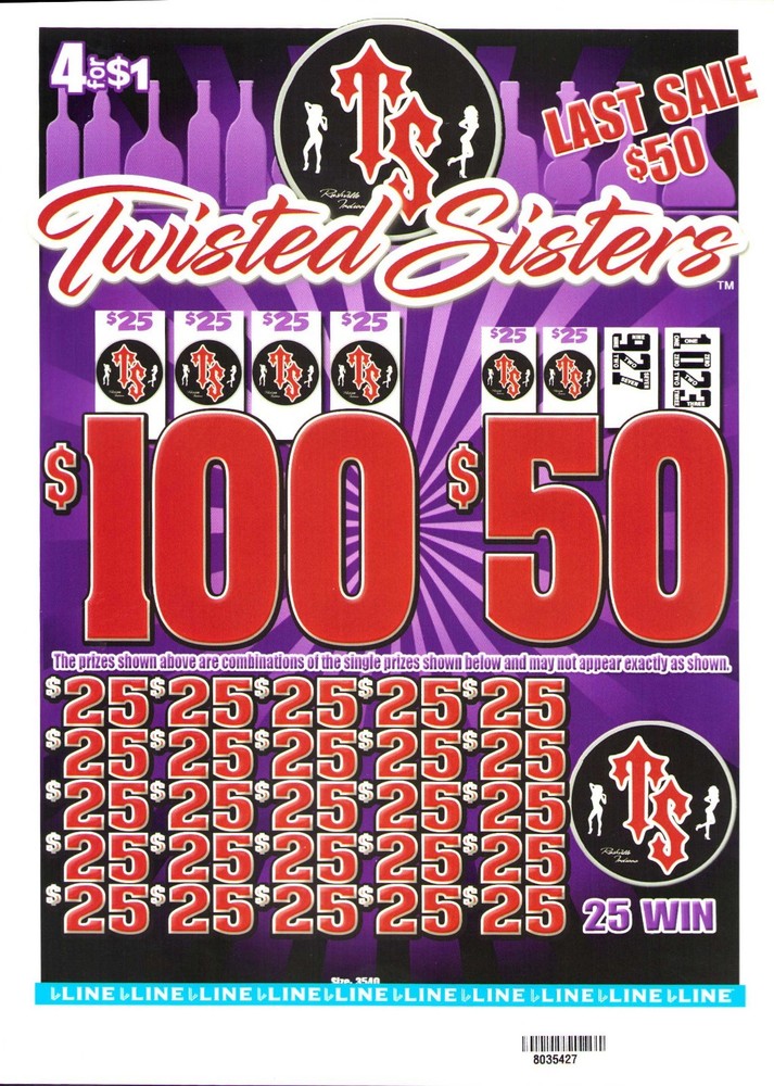 Pull Tab Tickets - Jar - Game - Twisted Sister - 885 ct