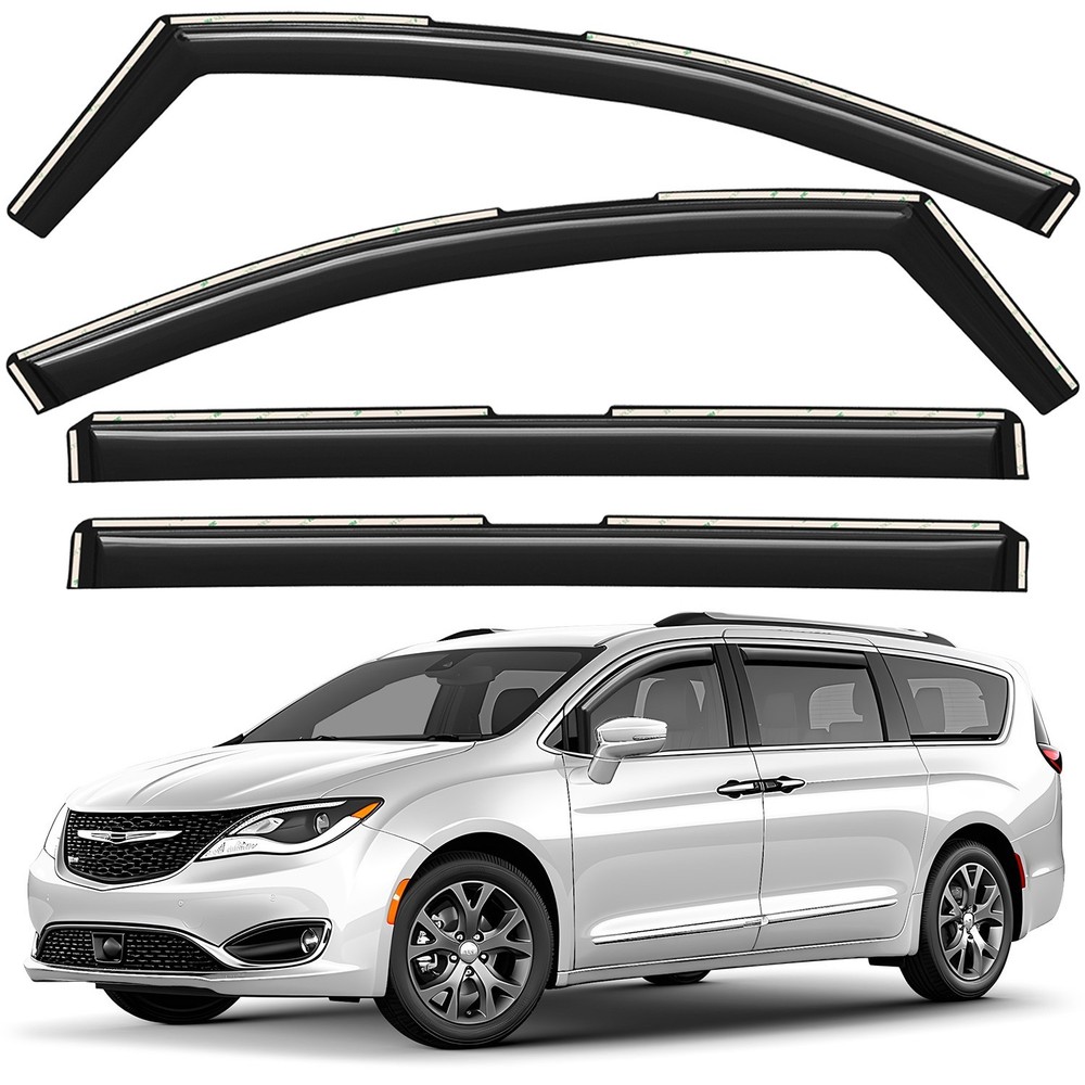 Sun Rain Visors Wind Rain Guards for 2017-2026 Chrysler Pacifica