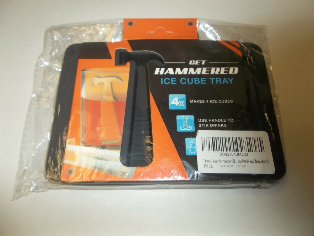 New Get Hammered Silicone Ice Cube Tray Makes 4 Hammer Shaped Ice Cubes