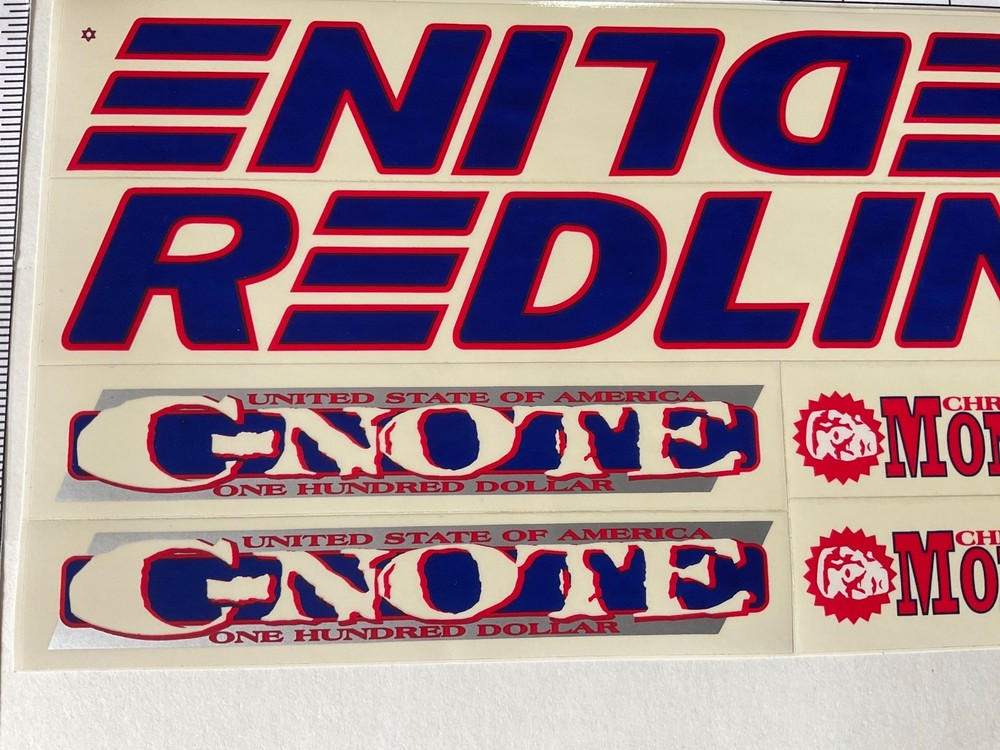 REDLINE Sticker Set, DarkBlue, Red & White.