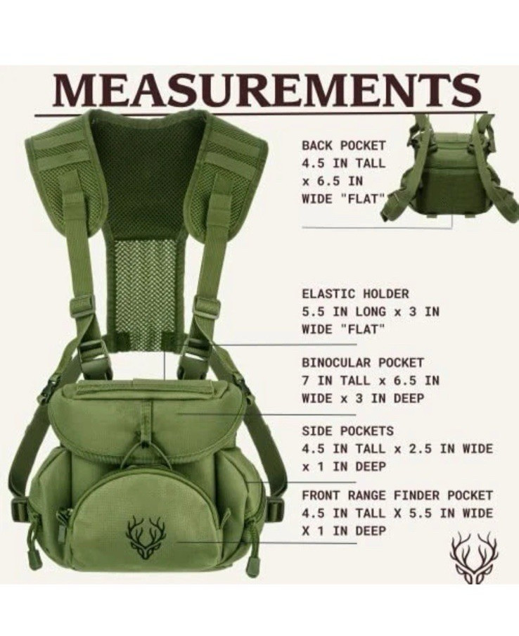 Boundless Performance Binocular Harness Chest Pack Tactical Bag Olive Drab Green