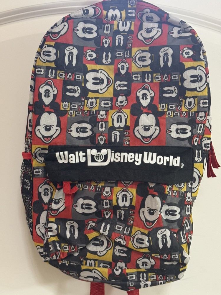 Walt Disney World Exclusive, Mickey Mouse Print Canvas Backpack - EUC￼