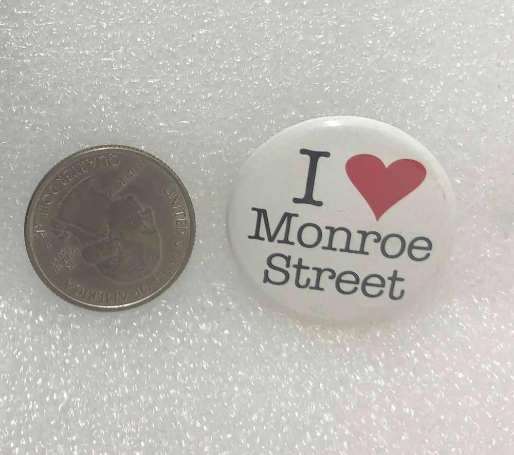 I Love Monroe Street Button Pin