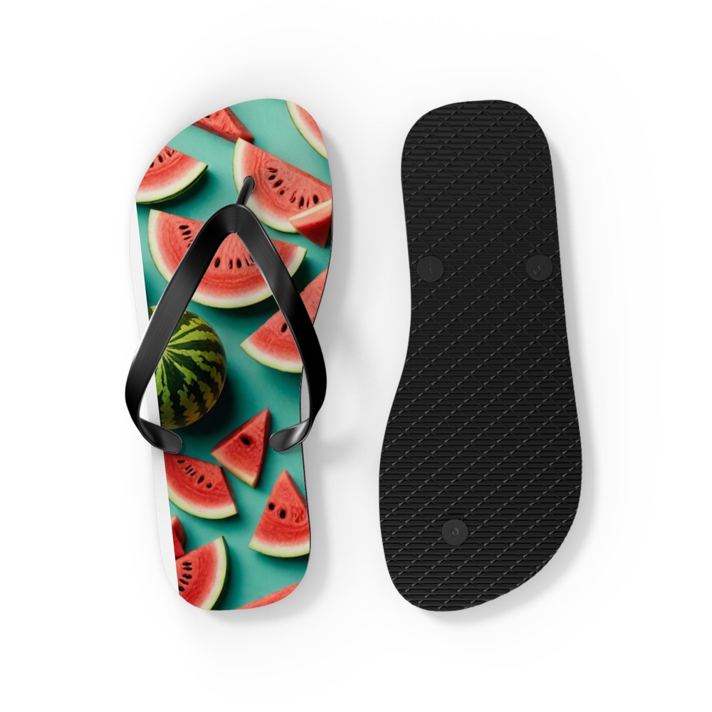 Watermelon Print Flip Flops | Summer Fruit Sandals