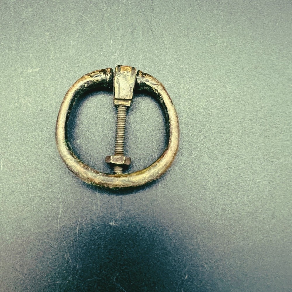 Vintage Brass Drop Ring Pull 1 3/4" Diameter