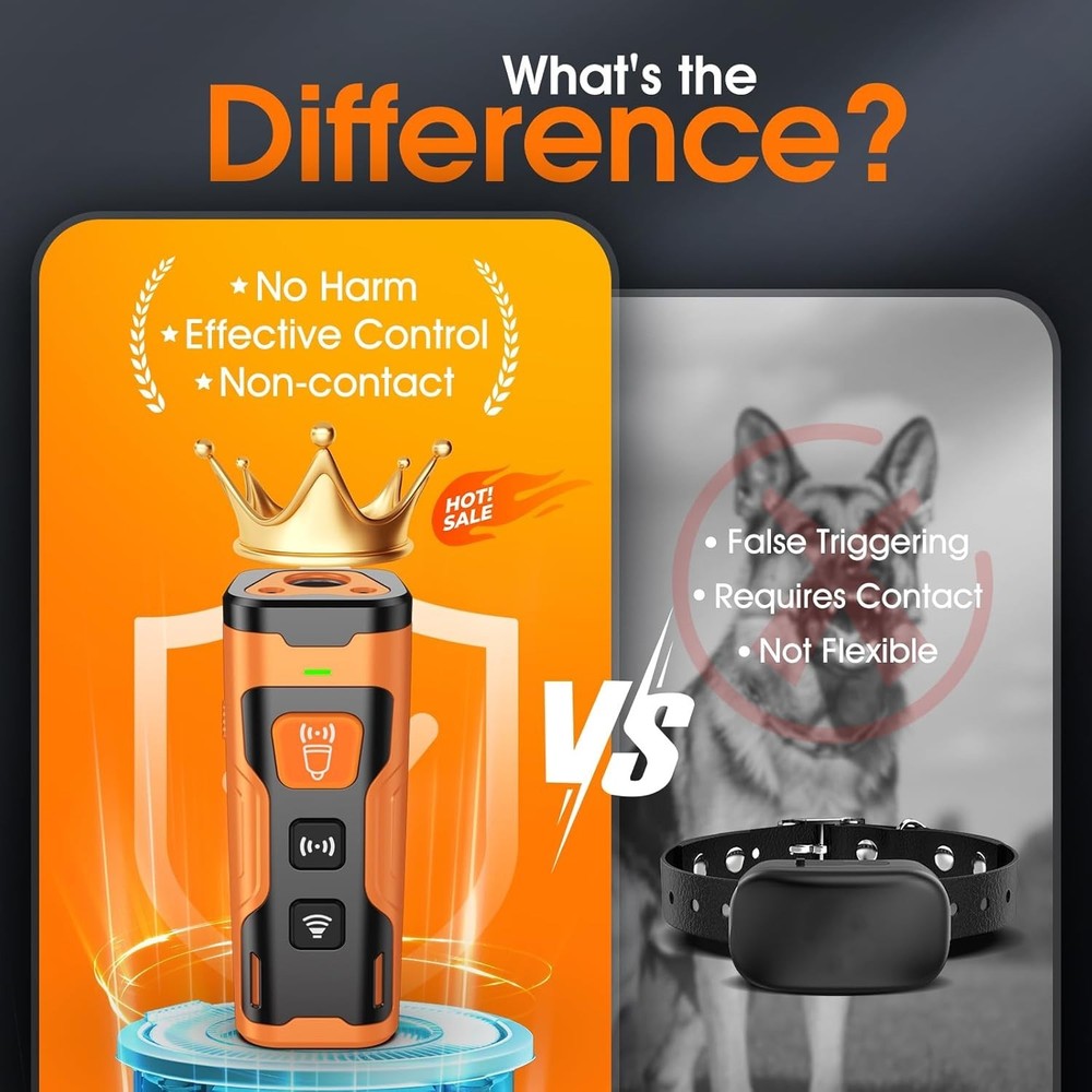 Effective Portable Dog Bark Deterrent - 35ft Control Range, USB-C Rechargeable