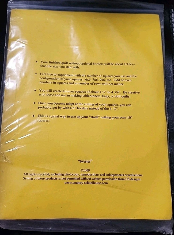 TWISTER TOOL & Lil' Twister includes instructions & Pattern For Layer Cake Quilt