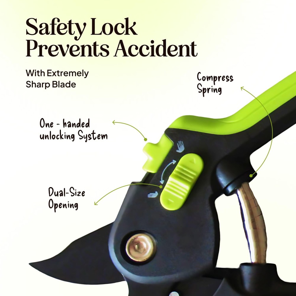 Ultra Sharp Pruning Shears Hedge Clipper – Cuts 3X Easier, Dual-Size...