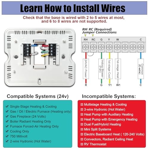 Non-Programmable Thermostats for Home Conventional Single-Stage White Backlight