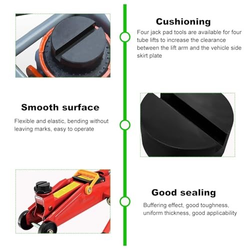 2 PCS Rubber Jack Pads, Slotted Floor Jack Stand Pad Adapter Buffering Pad,