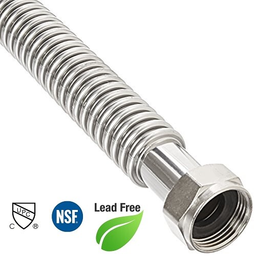 1Pc Corrugated Stainless Water Heater Supply Connector Hose Lines 3/4"FIP X 24"