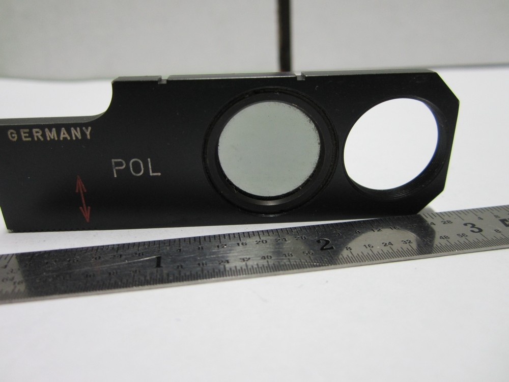MICROSCOPE SLIDE POLARIZER FILTER LEITZ [some delamination] OPTICS BIN#F1-17