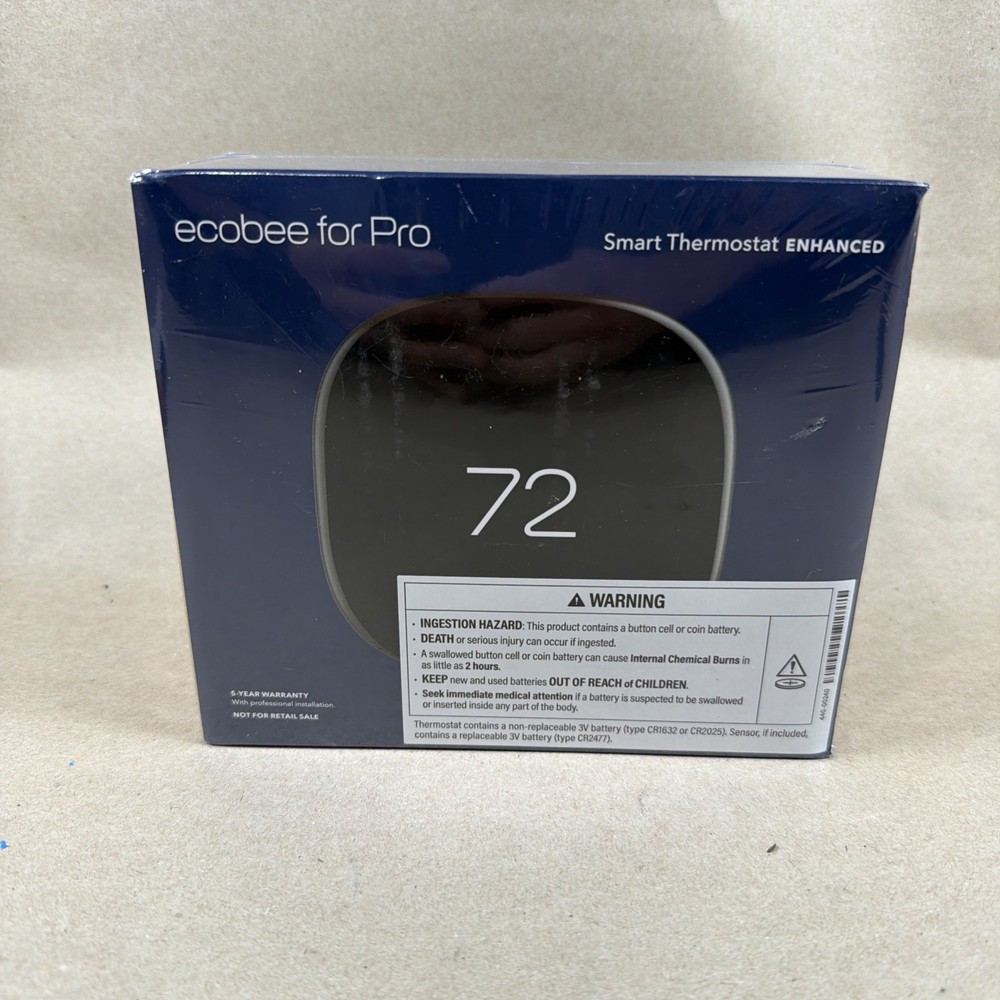 Ecobee EB-STATE6L-01 Smart Thermostat Enhanced - Black - WiFi Programmable.